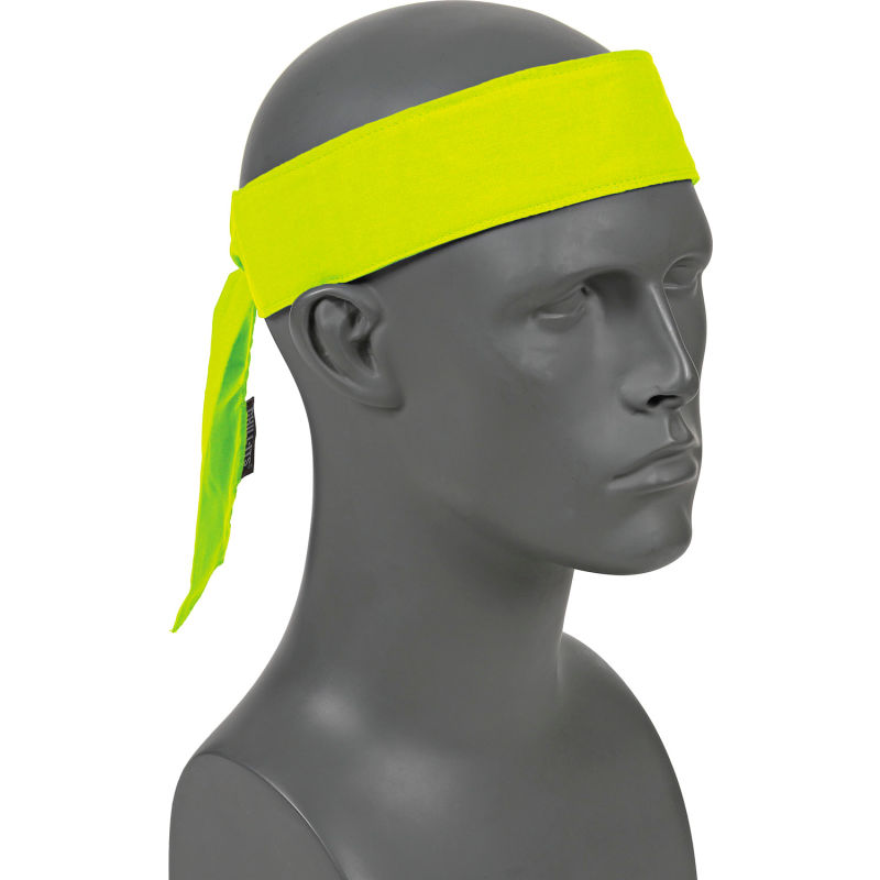 Ergodyne® Chill-Its® 6700CT Evap. Cooling Bandana w/ Built-In Cooling Towel  - Tie, Lime | B567710 - GLOBALindustrial.com