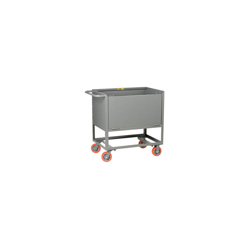 6 Polyurethane Solid Sides 42.5 Height 2000 lb Little Giant RPDSL-2448-6PY Raised Platform Trucks with Drop-Gate and Lid 24 Width Capacity 53.5 Length