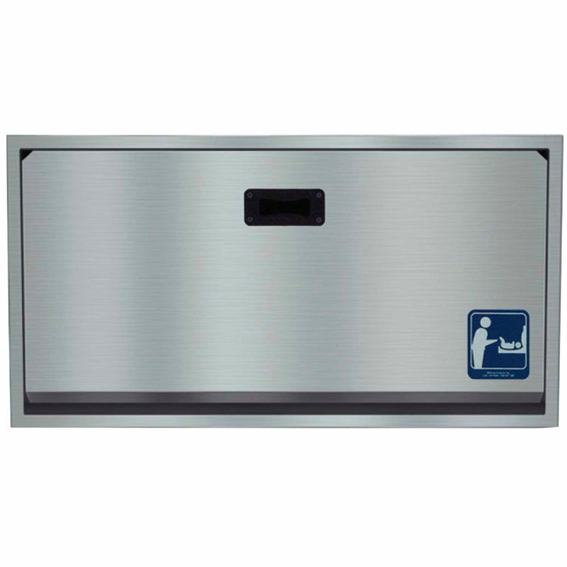 recessed stainless steel baby changing station