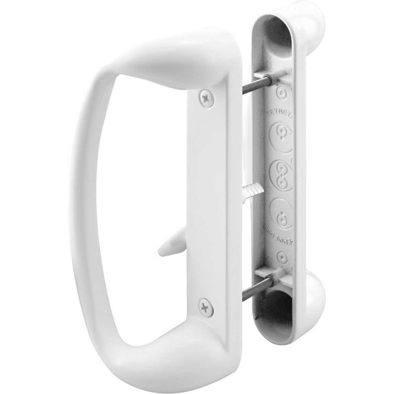 Prime Line C 1176 Sliding Glass Door Handle Set 3 15 16 Inch Diecast White Mortise Hook Style B2234739 Globalindustrial Com Prime Line Sliding Glass Door Handle White, Sliding Door Mortise Lock Replacement