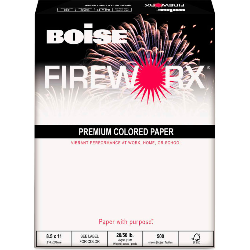 20 Pounds 500 Sheets//Ream 8-1//2 x 11 Boise Fireworx Colored Paper Golden Glimmer MP2201-GRP