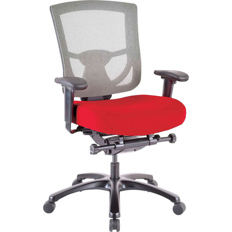 Eurotech Tp600 Tempur Pedic Task Chair Red Fabric White Mesh B2273963 Globalindustrial Com
