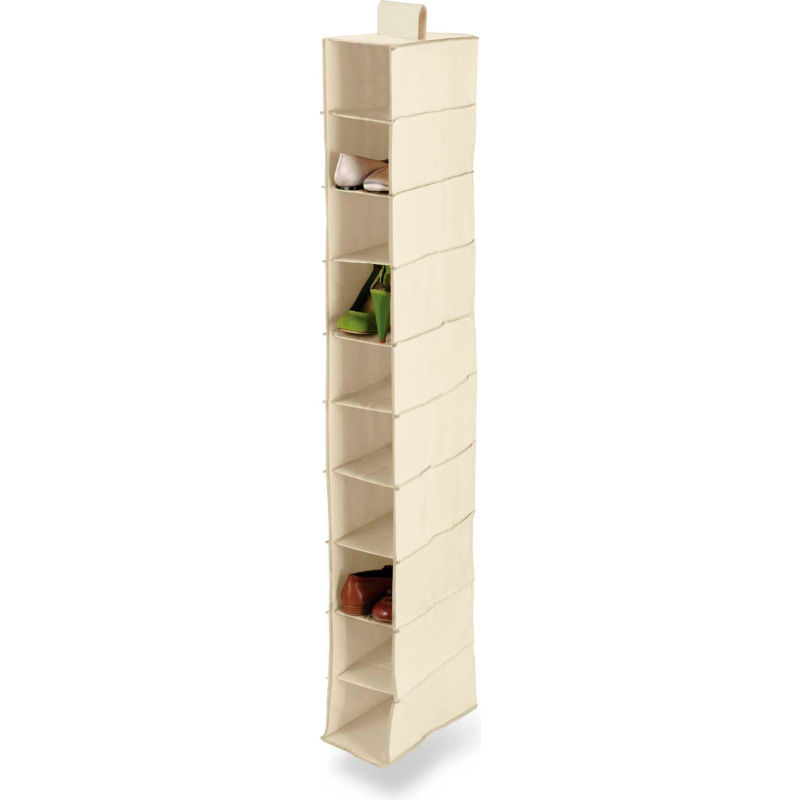 Bins Totes Containers Containers Closet Residential Storage 10 Shelf Hanging Vertical Closet Shoe Organizer Natural Canvas Pkg Qty 2 B1020610 Globalindustrial Com