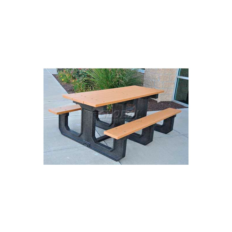 Frog Furnishings Recycled Plastic 8 Ft Park Place Picnic Table Cedar B770185 Globalindustrial Com Frog Furnishings Recycled Plastic 8 Ft, Park Place Outdoor Furniture