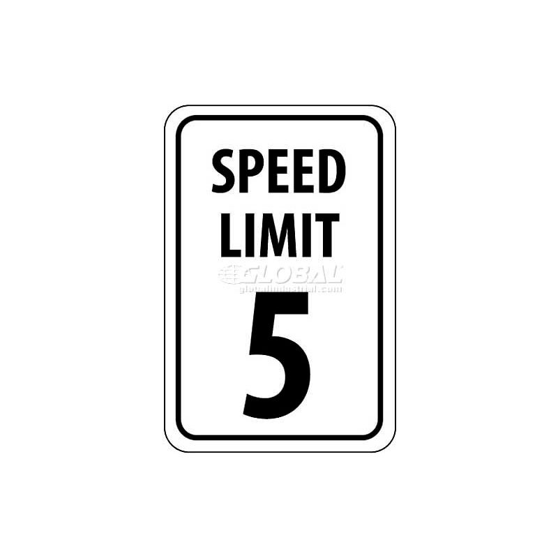 SPEED LIMIT 5 Aluminum Black on White 12 Width x 18 Height NMC TM17H Traffic Sign 0.063 Thick SPEED LIMIT 5 12 Width x 18 Height 0.063 Thick TM17HNMC SPEED LIMIT 5 Aluminum Black on White 12 Width x 18 Height NMC TM17H Traffic Sign 0.063 Thick SPEED LIMIT 5 12 Width x 18 Height 0.063 Thick TM17HNMC