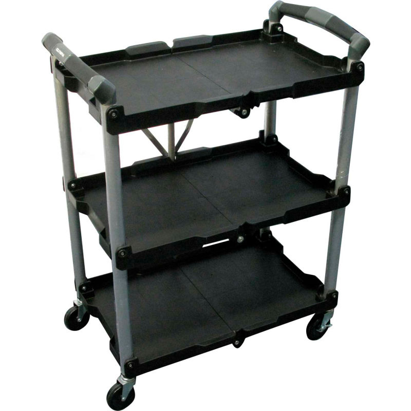 Olympia Tools 85-188 Pack N Roll 3 Tier Collapsible Storage Rolling Service Cart 