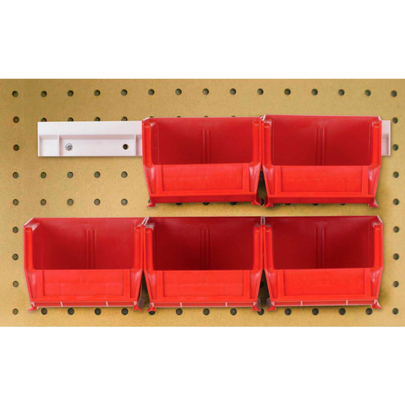 Red 5 in L 4-1/8 in W Quantum Storage Systems Hang and Stack Bin 