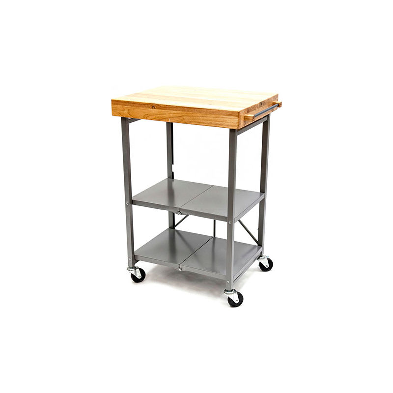 Origami Rbt 02 Kitchen Cart Collapsible 3 Tier 24 X 20 Shelf Size Silver B2081701 Globalindustrial Com Origami Rbt 02 Kitchen Cart, Origami Kitchen Island
