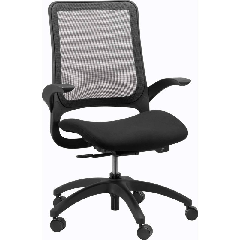 Eurotech Hawk Task Chair Black Fabric Mesh Non Adjustable Arms B1111183 Globalindustrial Com