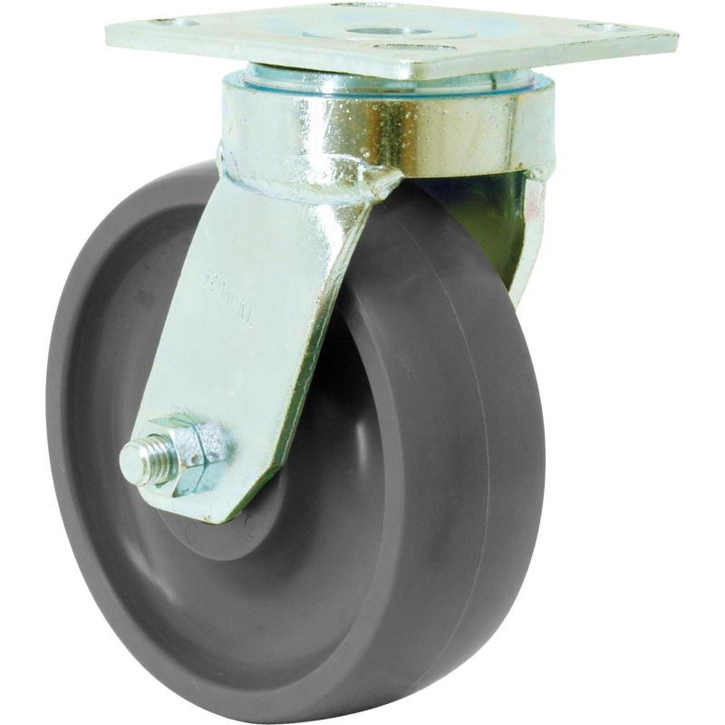7-1/2 Mount Height 615 lbs Capacity RWM Casters Freedom 48 Series Plate Caster 4-1/2 Plate Length Rigid Ball Bearing Rubber on Aluminum Wheel 2 Wheel Width 4 Plate Width 6 Wheel Dia 2 Wheel Width 7-1/2 Mount Height 6 Wheel Dia 