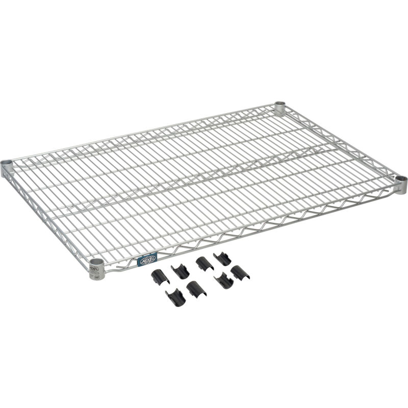Nexel S2436EP Silver Epoxy Wire Shelf 36W x 24D with Clips