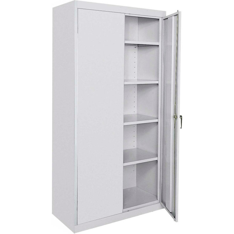 Sandusky Classic Series All Welded Storage Cabinet Turn Handle 36 W X 24 D X 78 H Dove Gray B1735169 Globalindustrial Com