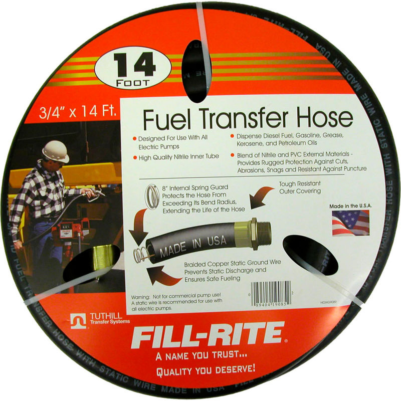 Fill-Rite FRH07514 3/4" x 14' 4.3 m Fuel Transfer Hose 