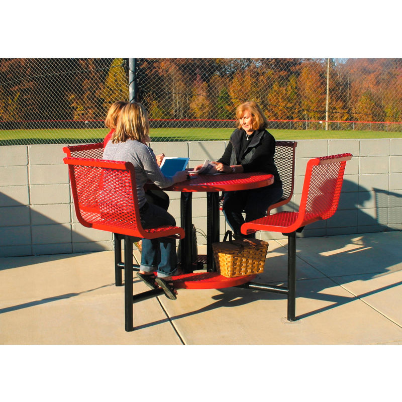 Ultraplay 46 Round Bar Height Table W Seats Inground Mount Diamond Metal Surface Red B2381282 Globalindustrial Com Ultraplay 46 Round Bar Height Table W, Round Table Diamond Bar