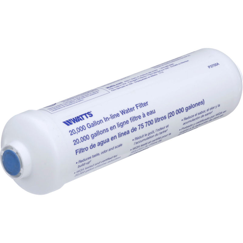 WATTS W560033 RO IN-LINE CARBON FILTER 10 X 2 With 2 QUICK CONNECT FITTINGS 1/4" 