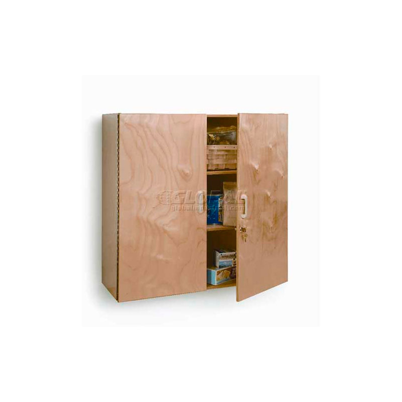 Lockable Laminated Wall Cabinet 36 W X, Locking Wall Cabinet Wood