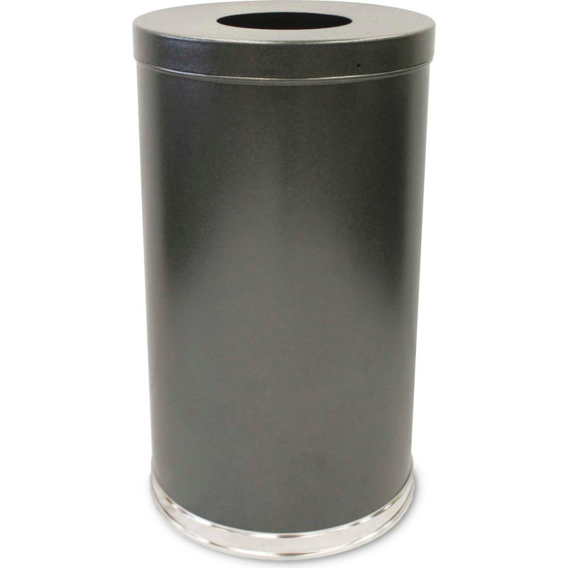Witt Steel Round Trash Can 35 Gallon Silver Vein B1666560 Globalindustrial Com Witt Steel Round Trash Can 35 Gallon, Round Trash Can