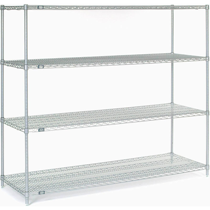 Wire Shelving Stainless Steel Nexel Stainless Steel Wire Shelving Starter 72 W X 24 D X 63 H 189478 Globalindustrial Com