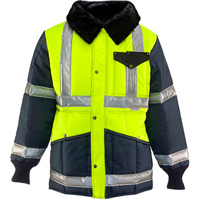 RefrigiWear Iron-Tuff™ Jackoat™, Black/HiVis Lime, -50° Comfort Rating, 3XL Regular