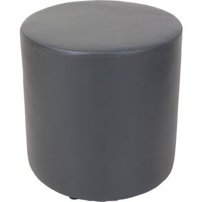 Interion® Round Reception Ottoman - Gray
