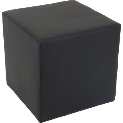 Interion® Cube Reception Ottoman - Black