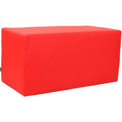 Interion® Rectangle Reception Bench - Leather - Red