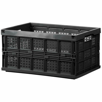 Plastic Mesh Folding Container 17-7/8"L x 12-1/8"W x 9-3/8"H, Black - Pkg Qty 5