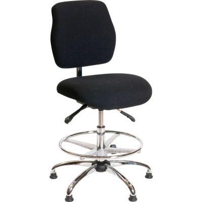 ShopSol ESD Office Chair - Medium Height - Deluxe Fabric - Black