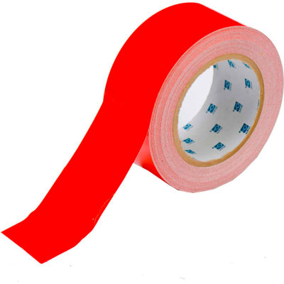 Brady® 104313 ToughStripe Floor Marking Tape, Polyester, 2"W X 100'L, Red