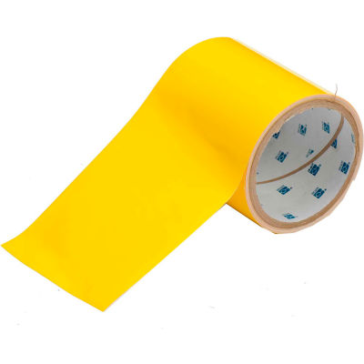 Brady® 104372 ToughStripe Floor Marking Tape, Polyester, 4"W X 100'L,  Yellow