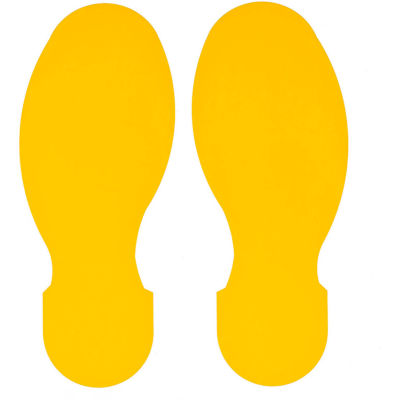 Brady® 104409 ToughStripe Floor Footprints, 3-1/2" W, 10/Pack, Yellow