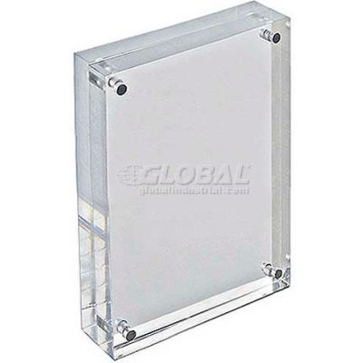 Global Approved 104433 Acrylic Vertical/Horizontal Block Frame, 4" x 6" ,1 Piece