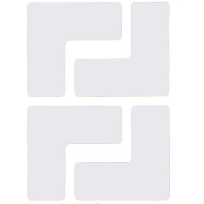 Brady® 104335 ToughStripe Floor Corner Marks, Polyester, 2"W, 20/Pack, White