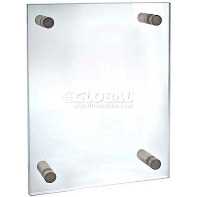 Global Approved 105514 Acrylic Standoff Sign Holder W/ Caps, 8.5" x 11" ,1 Piece
