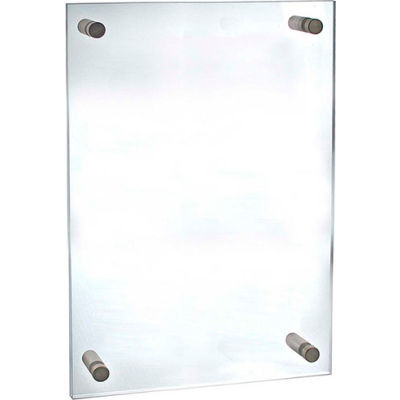 Global Approved 105524, Vert/Horiz Standoff Sign HLR, 18"W x 24"H, CLR, 1-Pack