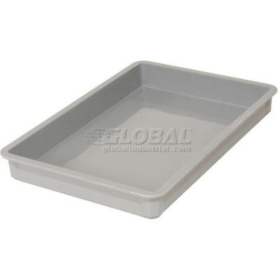 Molded Fiberglass Toteline Stacking Tote 870008 - 25-3/4"L x 17-3/4"W x 3"H, Gray - Pkg Qty 6