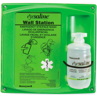 Honeywell Emergency Eye/Face Wash,16 Oz. Single Bottle Station, 32-000460-0000