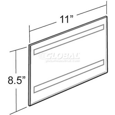 Global Approved 122022 Horizontal Wall Mount Sign Holder W/ Adhesive Tape, 11" x 8.5"