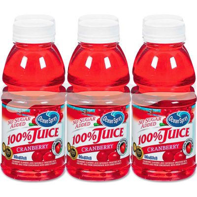 Ocean Spray 100% Juice, Cranberry, No Sugar Added, 10 Oz, 6/Pack