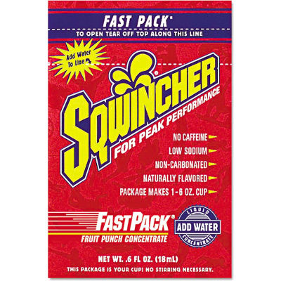 Sqwincher Fast Pack Liquid Concentrate - Fruit Punch , 0.6 oz., 200/Carton