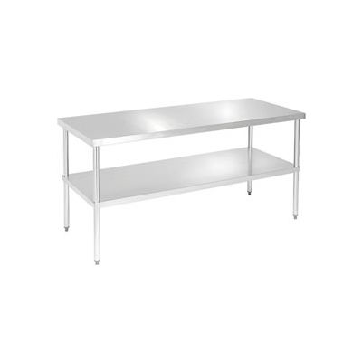 Aero Manufacturing 2TS-3096 14 Gauge Workbench 304 Stainless Steel - Adj.Undershelf 96"W x 30"D