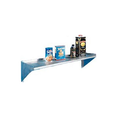 Aero Manufacturing 4BW-1296 16 Gauge Wall Mount Shelf With One Inch Lip - 430 Stainless Steel - 96"W