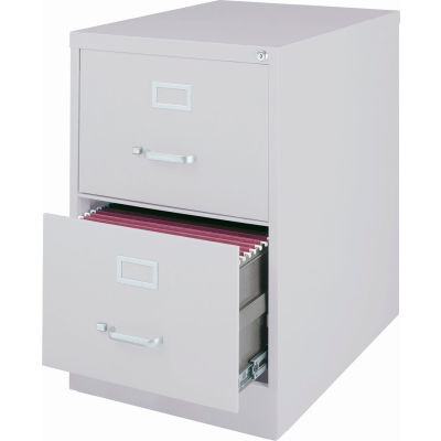 Hirsh Industries® 25" Deep Vertical File Cabinet 2-Drawer Legal Size - Light Gray