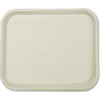 StrongHolder Molded Fiber Food Trays, 9"W x 12"D x 1"H, Beige, Rectangular, 250/Carton