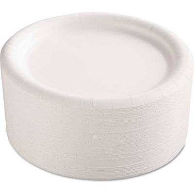 AJM Packaging Corp.® AJMCP9AJCWWH14 Premium Coated Paper Plates, 9" Dia.., White, 500/Carton