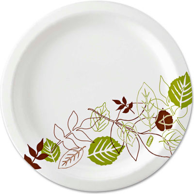 Dixie® DXEUX9WSPK, Pathways Paper Plates, 8-1/2" Dia., Green/Burg/Wht, 125/Pack