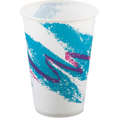 SOLO® Jazz Waxed Paper Cold Cups, 10 Oz., Jazz Design