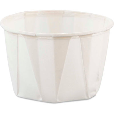 DART® SCC200, Heavy Duty Pleated Souffle Cups, White, 5,000/Case