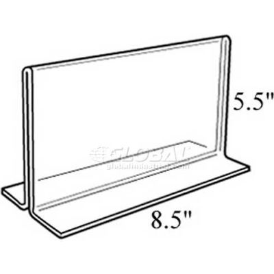 Azar Displays 152734 Horiz.l Double Sided Stand Up Sign Holder, 8.5" x 5.5", Acrylic
