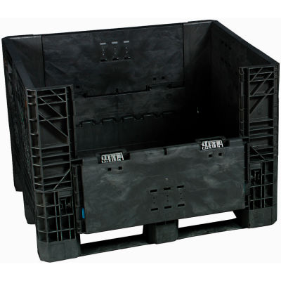 Buckhorn Folding Bulk Shipping Container - BI4840392010000 - 48x40x39 1600 Lbs. Black